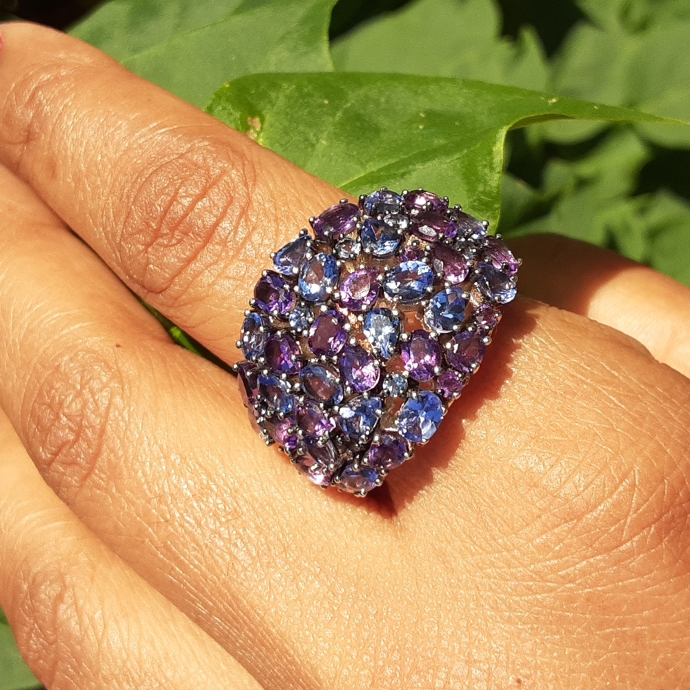 925 Genuine Tanzanite and Genuine Amethyst. FIRM